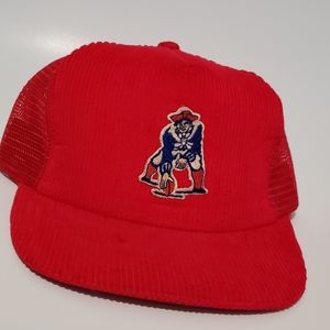 Vintage 80s Patriots Corduroy Trucker s Hat